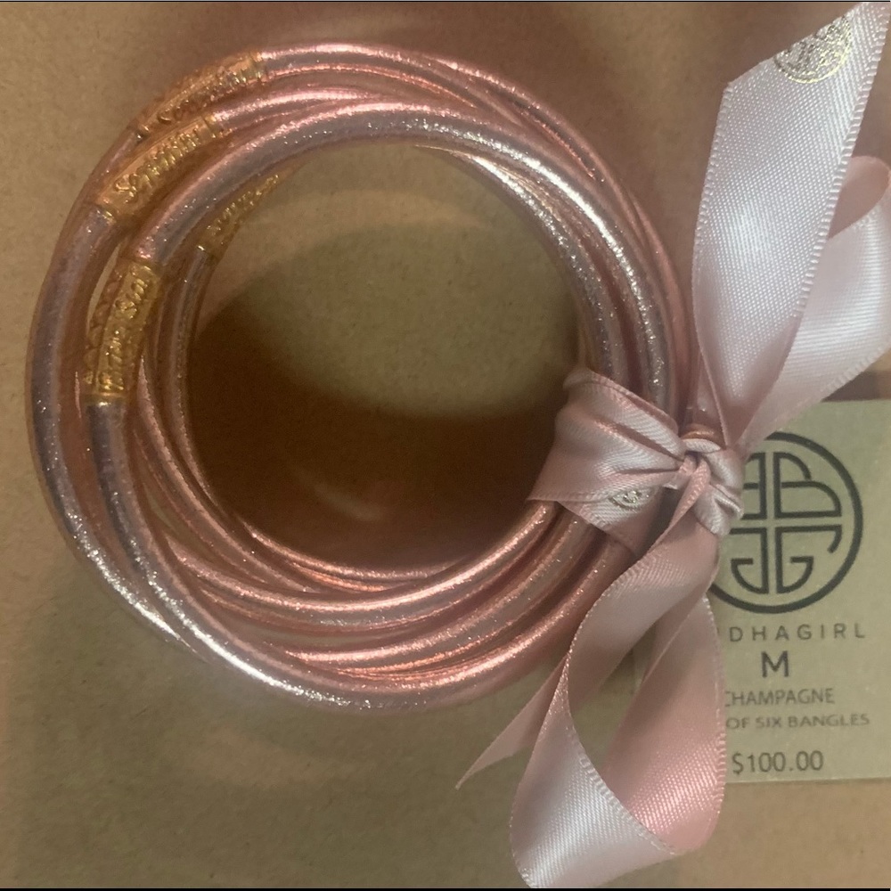 NWT Budhagirl All Weather Bracelets Champagne set of 6